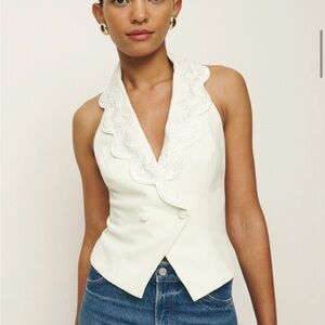 Reformation White Halter Top